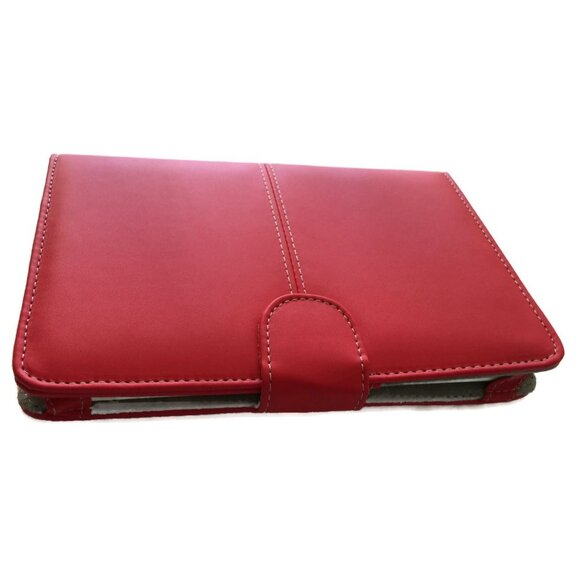 Red Faux Leather Kindle 3 Keyboard Case Cover - Picture 3 of 5
